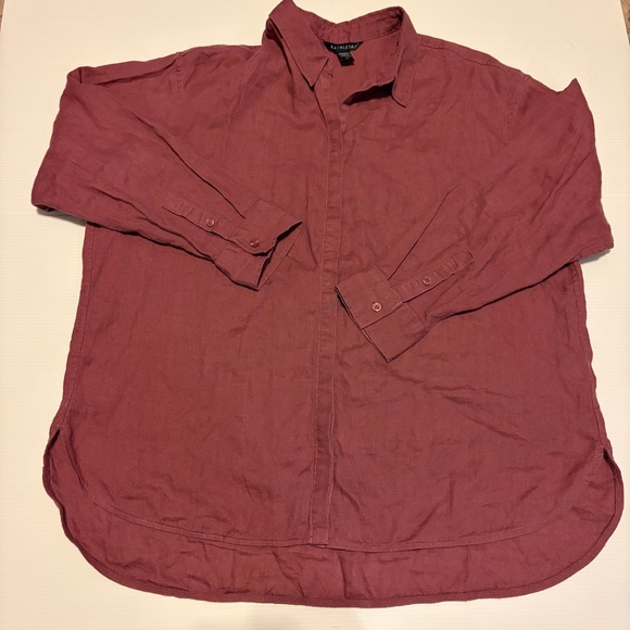Athleta Tops - Athleta Playa Shirt Linen Button Down Top 1X Rust Brick Red